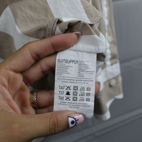 Suitsupply Beige and White Striped Dress Shirt - Picture 10 of 10